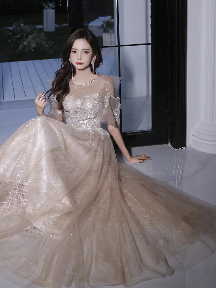 Champagne Evening Dress, Fairy Prom Dress,custom Made