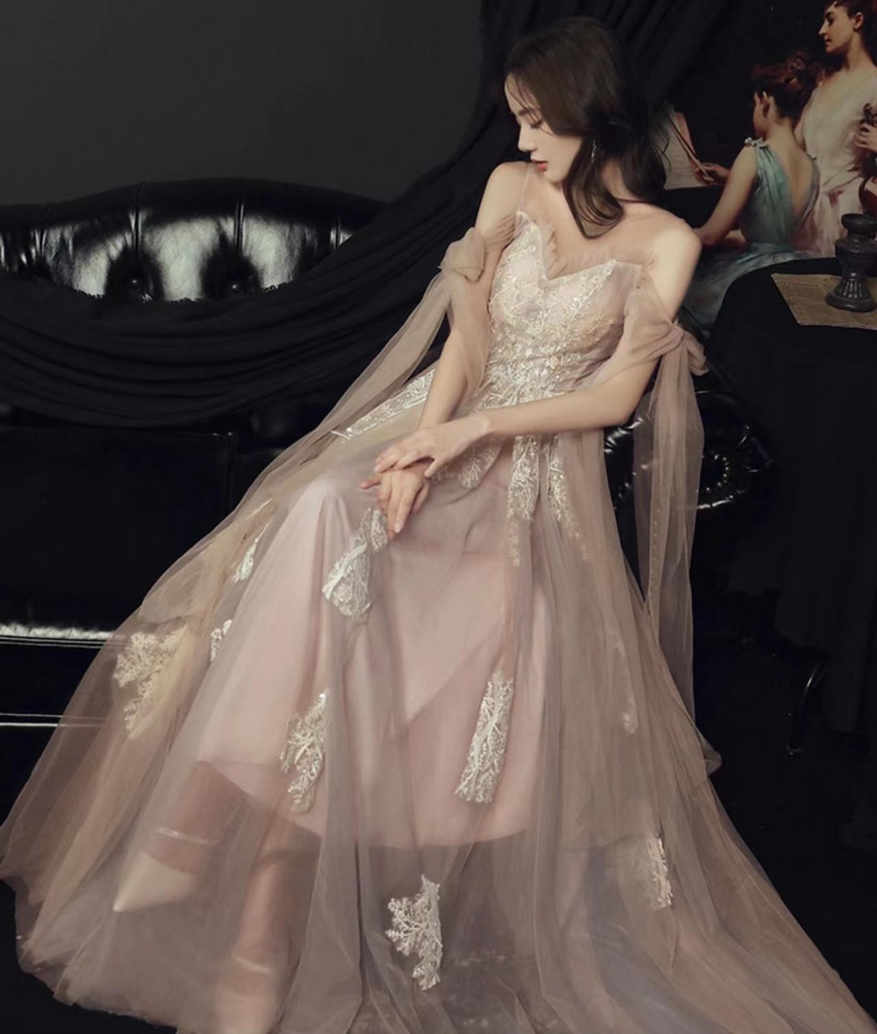 Fairy Dress, Halter Evening Dress, Princess Bridesmaid Dress,custom Made