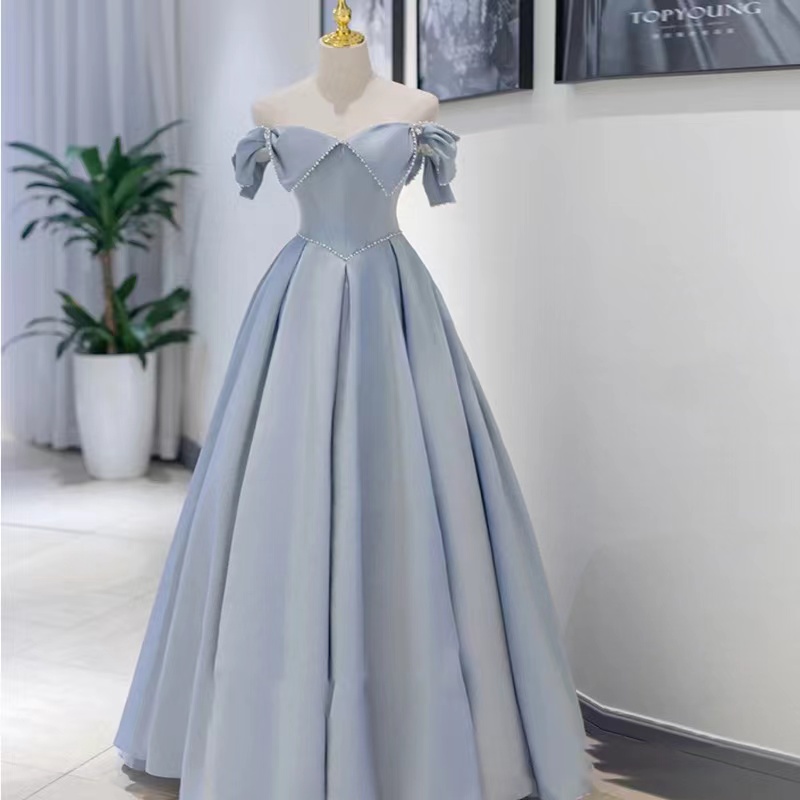 Off Shoulder Prom Dress, Simple, Sexy, Beaded Dress, Elegant Bridesmaid Dress,custom Made