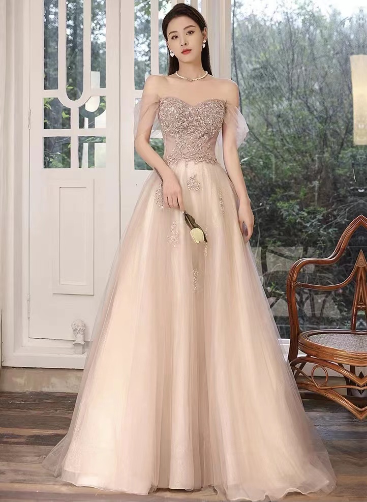 Off shoulder evening dress, new, elegant, slim bridesmaid dress, fairy dress,Custom made