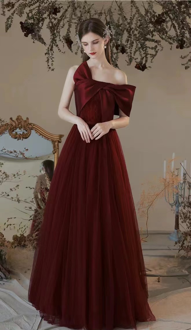 Red Party Dress,off Shoulder Evening Dress, Sweet Prom Dress,custom Made