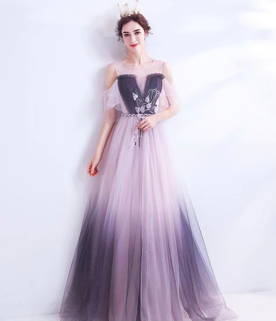Dream Prom Dress, Gradient Purple Sky Dress, Fairy Party Dress,custom Made