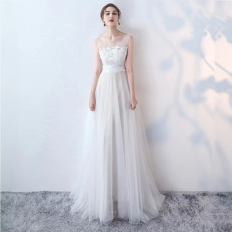 White Evening Dress, Elegant Formal Dress, Chic Lace Dress,custom Made