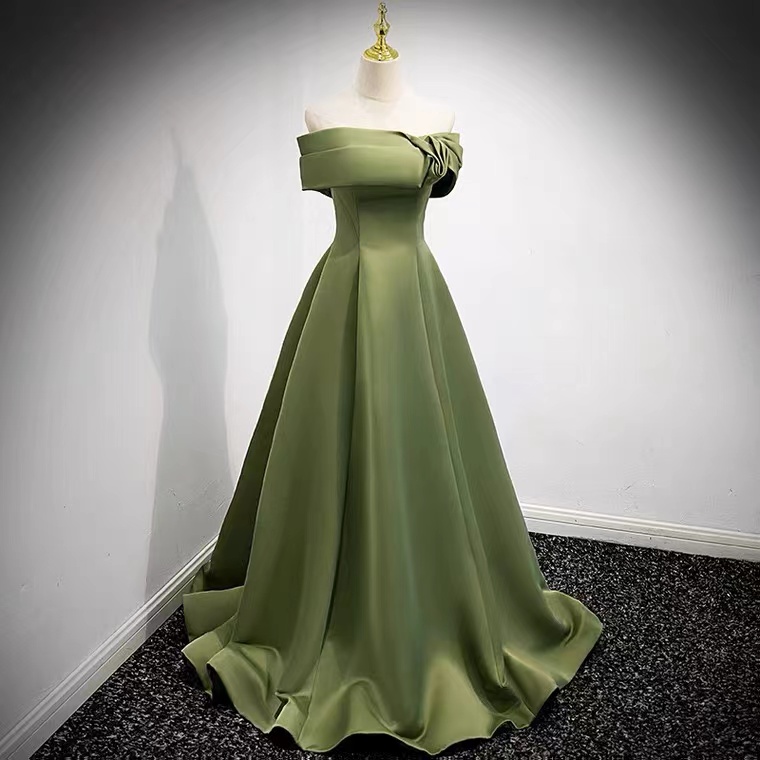 Strapless Evening Dress,green Party Dress, Elegant Prom Dress,custom Made