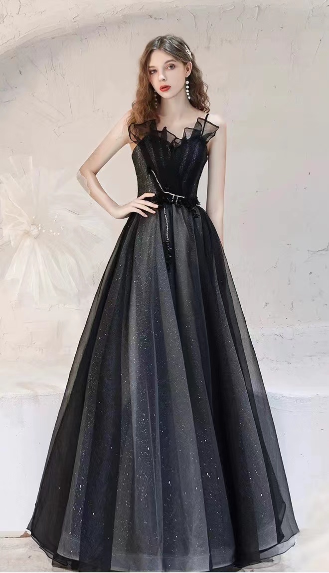 Black Little Dress, Temperament Socialite Dress, Spaghetti Strap Party Dress,custom Made