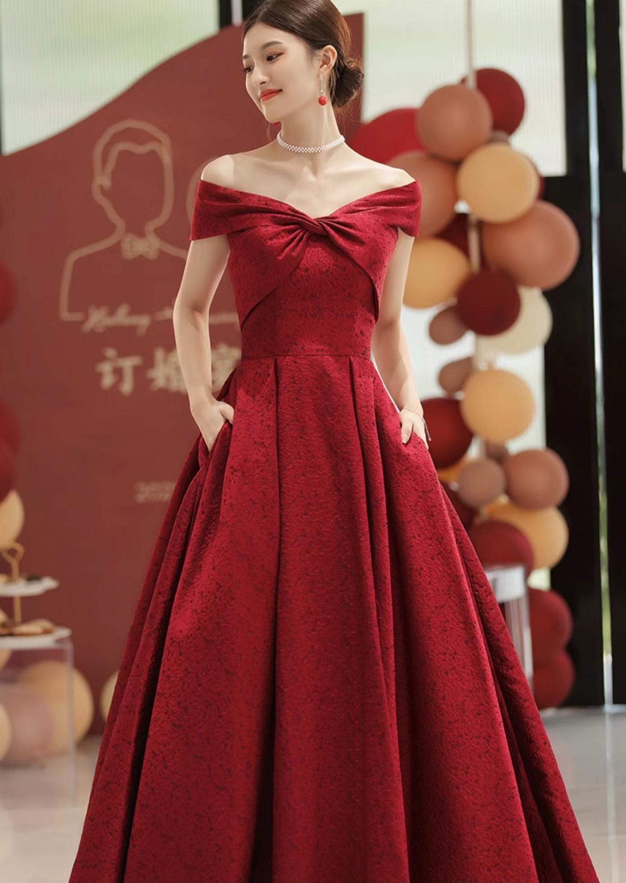 Sweet Prom Dress With Pocket,red Party Dress,elegant Evening Dress,custom Made