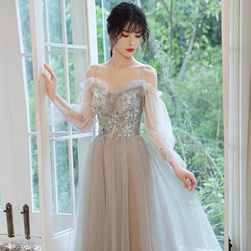 Long Sleeve Bridesmaid Dresses,fairy Party Dresss,chic Prom Dresses,custom Made