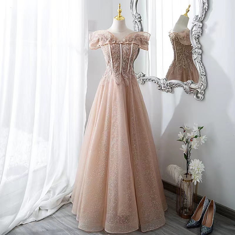 Dream Evening Dress, Fairy Temperament Long Bridesmaid Dress, Off Shoulder Prom Dress,custom Made