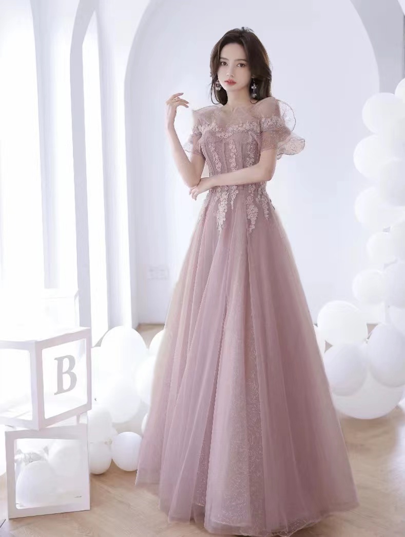 Off-shoulder Evening Dress, Summer Birthday Party Dress, Pink Bridesmaid Dress,custom Made