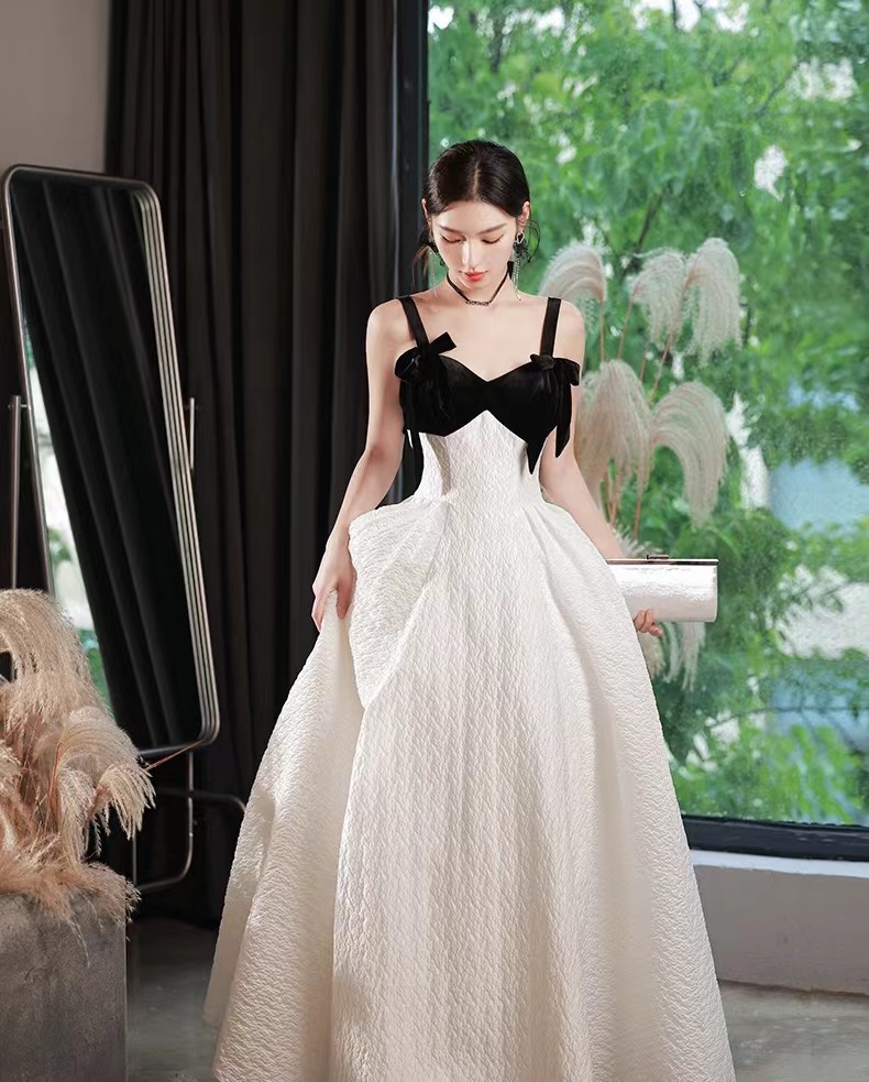 White Prom Dress, Cute Evening Dress, Spaghetti Strap Party Dress,custom Made