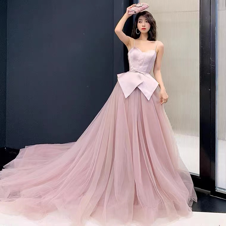 Style, Long Ball Gown Dress,noble Sexy Spaghetti Strap Dress ,custom Made