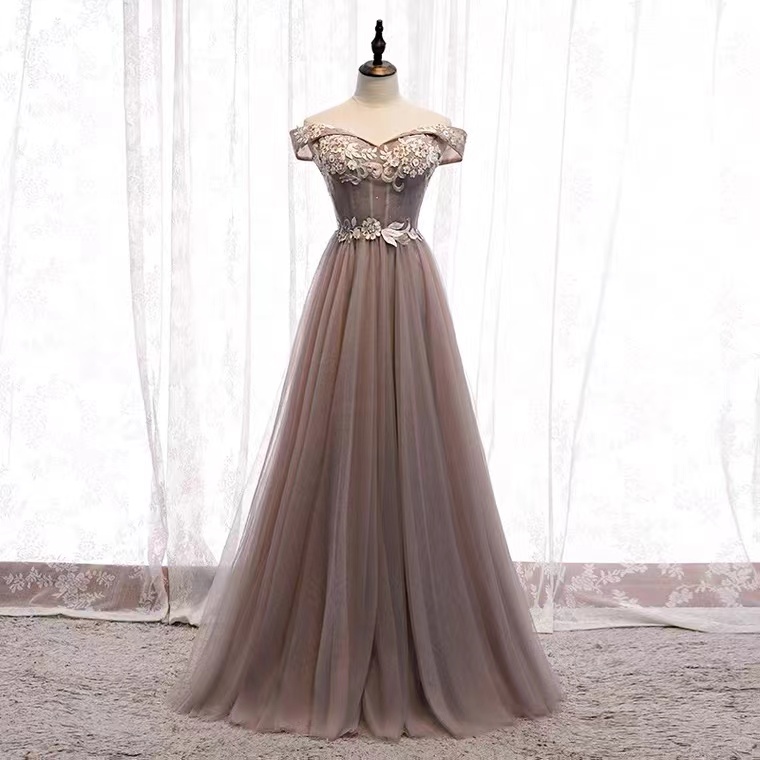 Off Shoulder Prom Dress,long Fairy Temperament Party Dress,custom Made