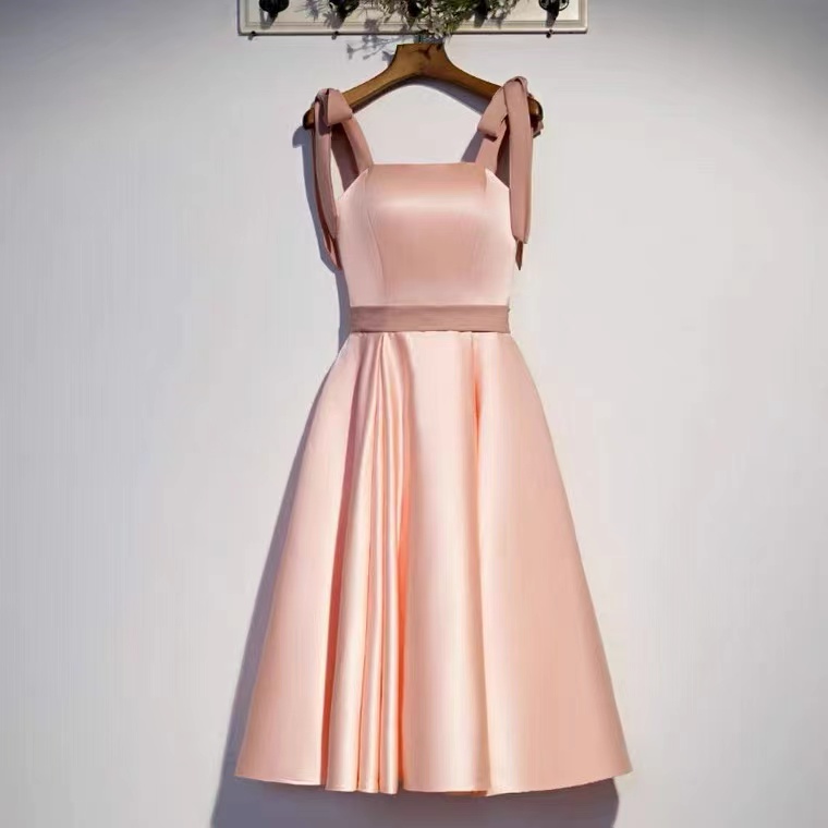 Pink Party Dress, Spaghetti Strap Homecoming Dress,custom Made