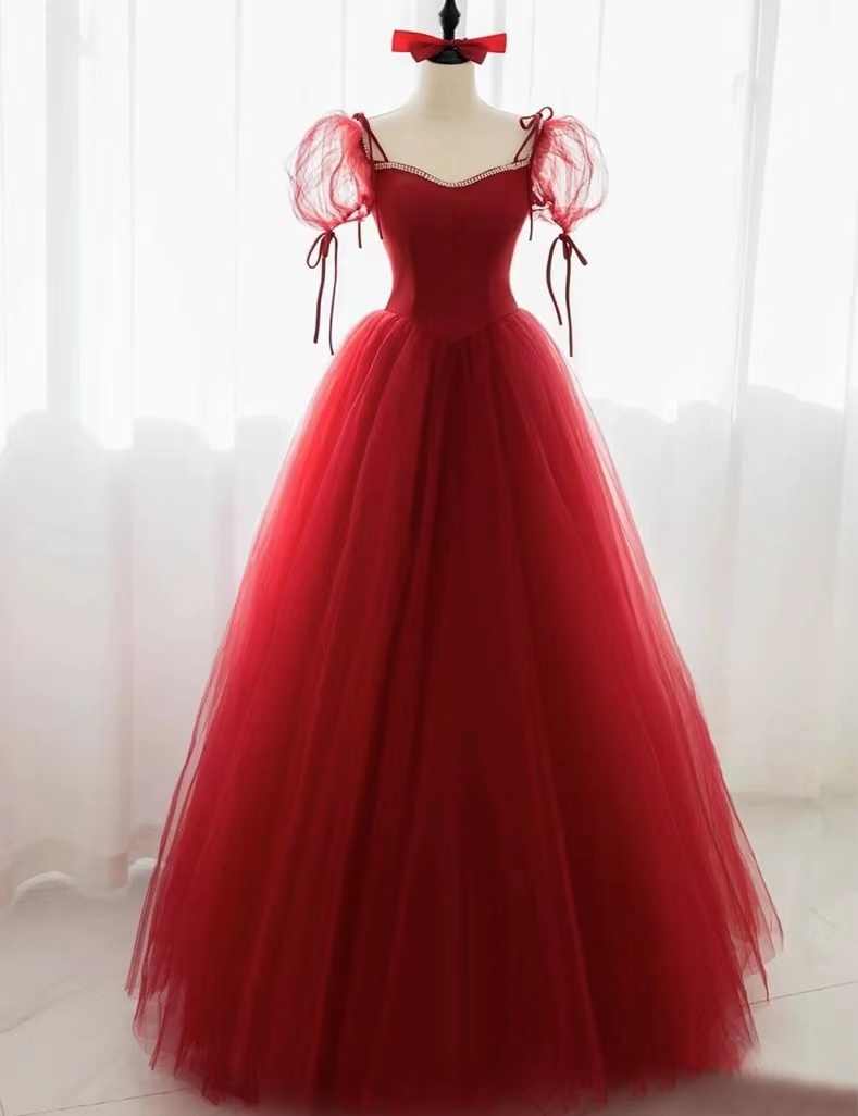 Princess Party Dress,red Prom Dress,sweet Ball Gown Dress,custom Made