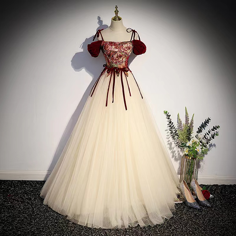 Vintage Evening Dress ,spaghetti Strap Party Dress,cute Prom Dress,custom Made
