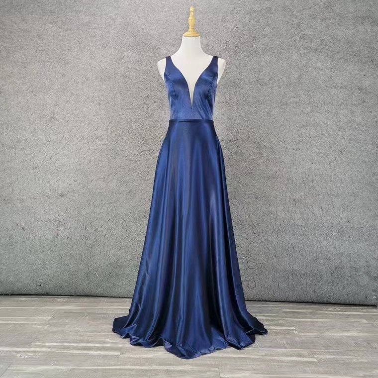 V-neck Prom Dress,royal Blue Party Dress, Sexy Evening Dress,custom Made