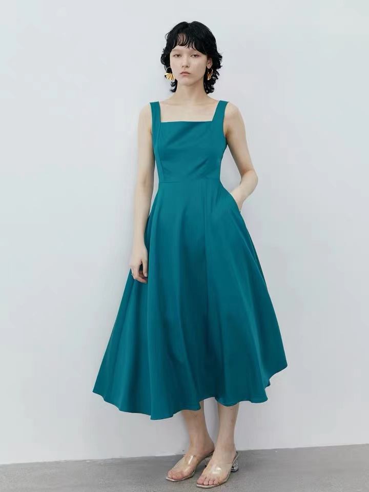 Peacock Blue Prom Dress, Sleeveless Party Dress, Stylish Daily Dress ,custom Made