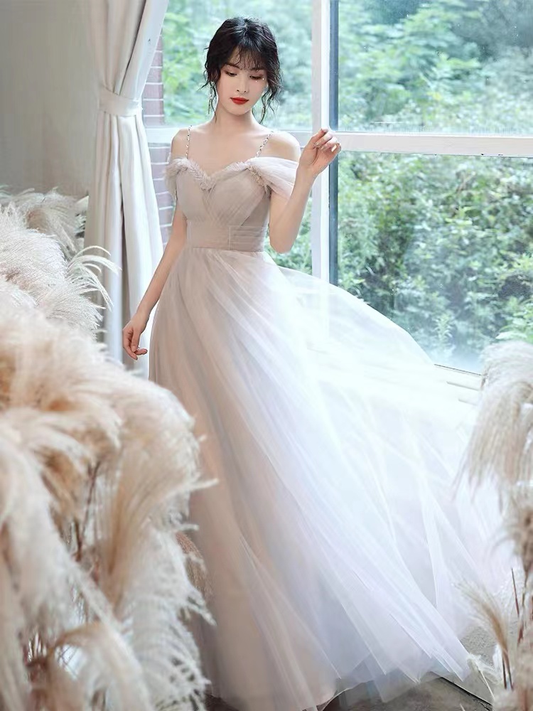 Fairy Prom Dress,spaghetti Strap Evening Dress,simple Bridesmaid Dress,custom Made