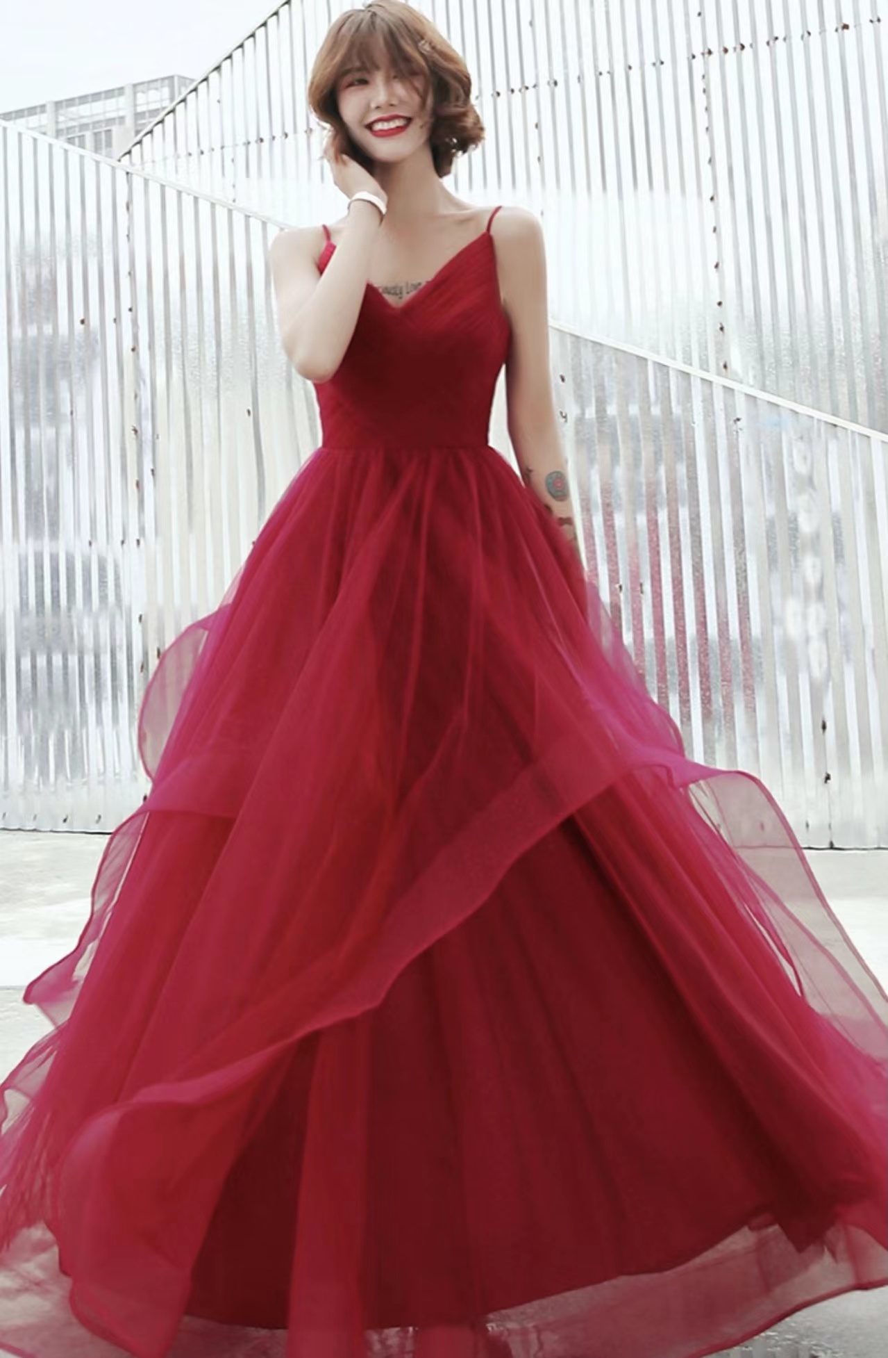 Red Dress,red Long Party Dress, Senior Princess Evening Dress,custom Made