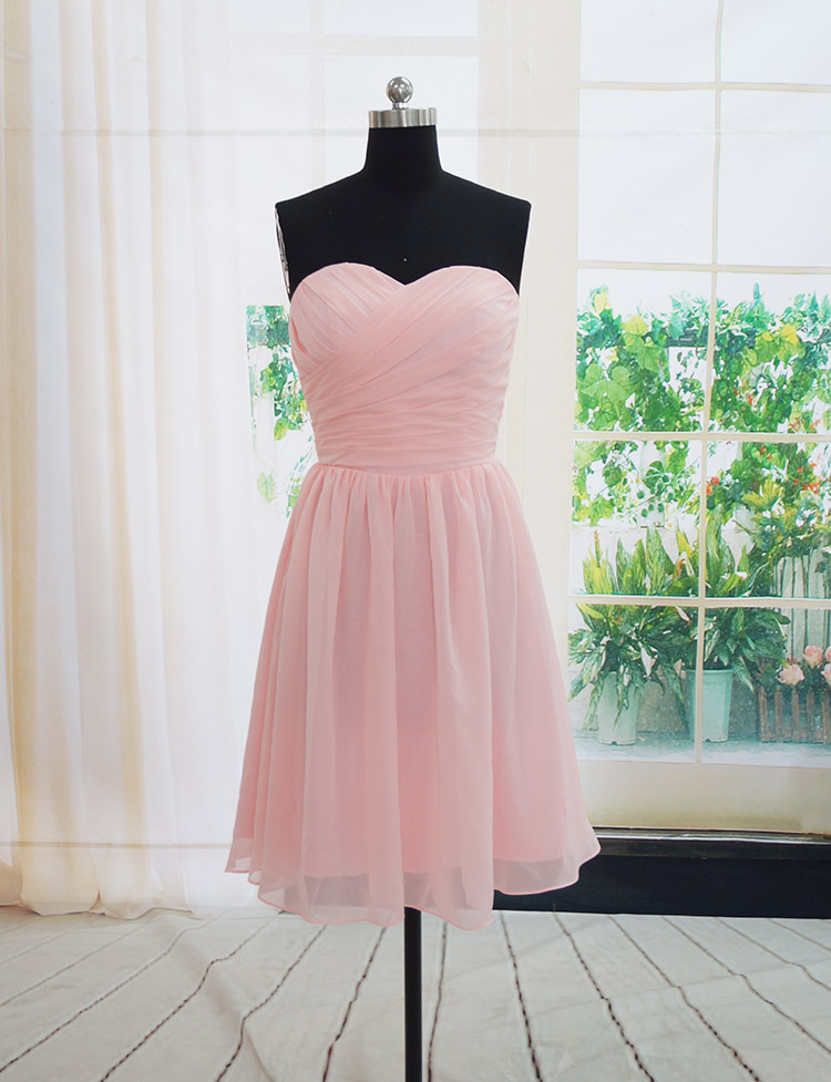 Short Simple Pink Bridesmaid Dresses, Pink Bridesmaid Dreses, Simple Prom Dresses, Wedding Party Dresses,custom Made
