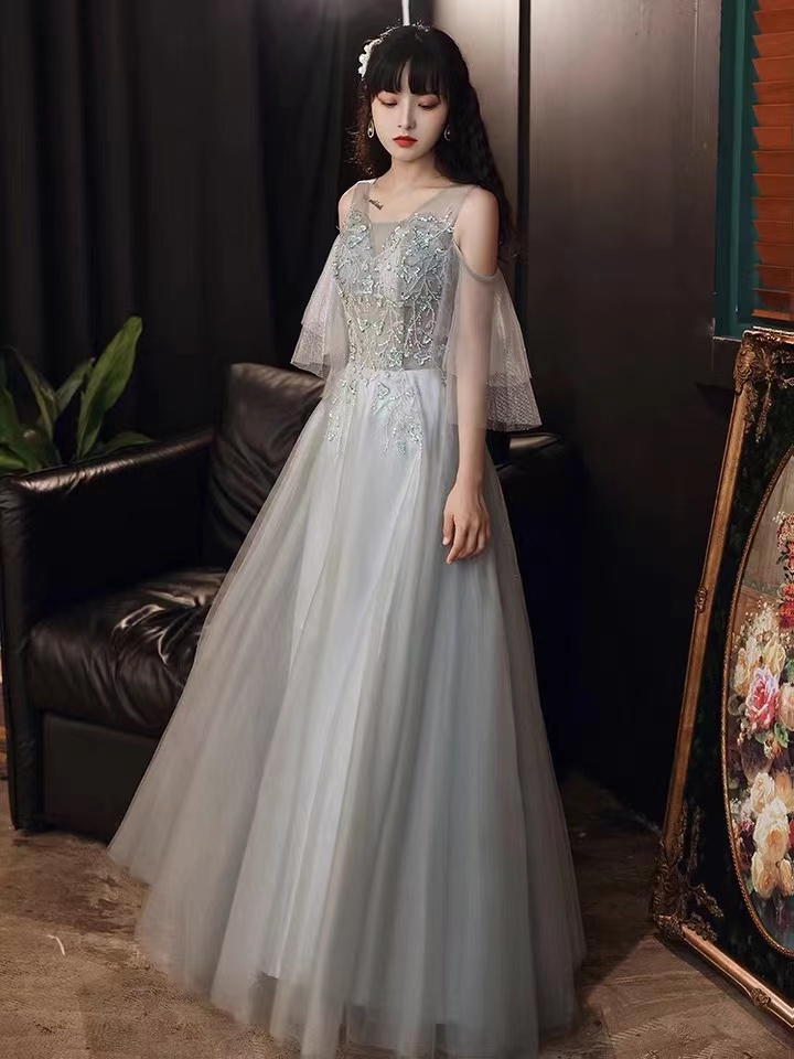 Temperament Socialite Party Dress, Grey Prom Dress,custom Made on Luulla