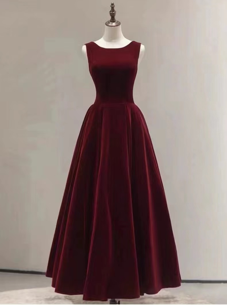 O-neck Evening Dress,sleeveless Party Dress,red Prom Dress,custom Made