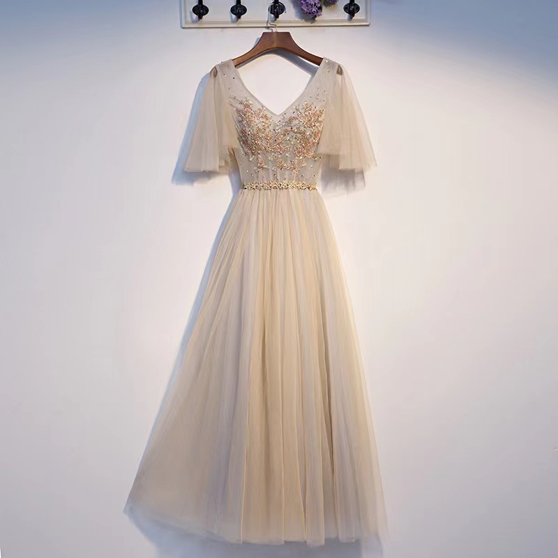 Pretty Evening Dress, Long Elegant Prom Gown, Fairy Bridesmaid Dress,custom Made