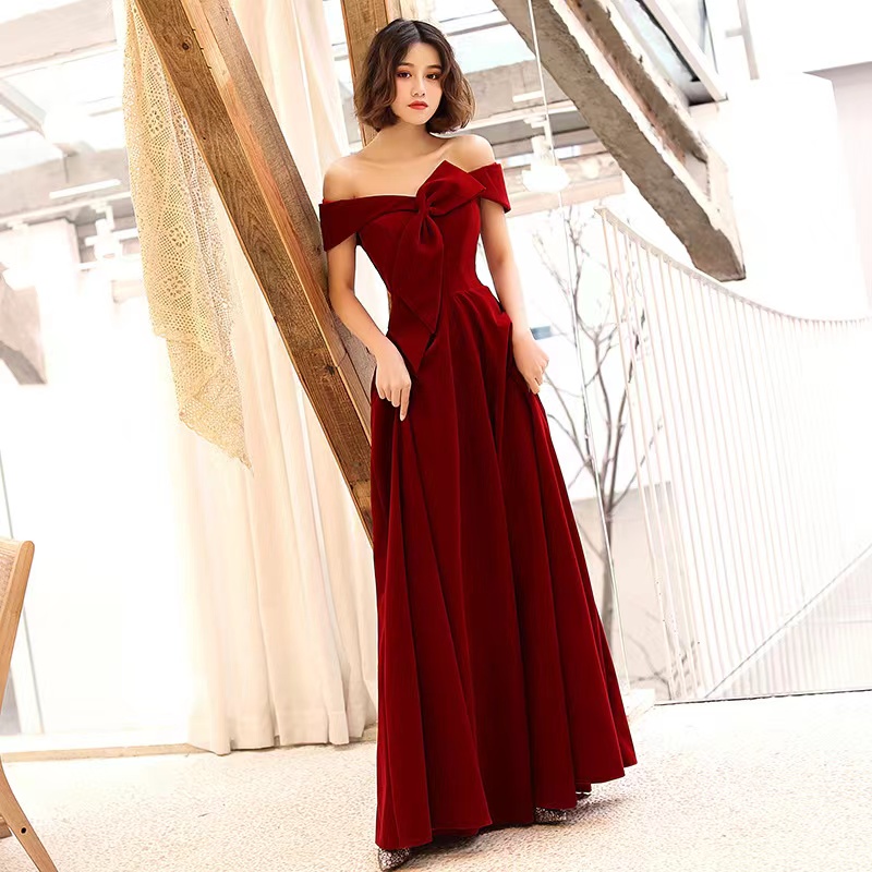 Red prom dress,off shoulder party dress,charming evening dress,custom made