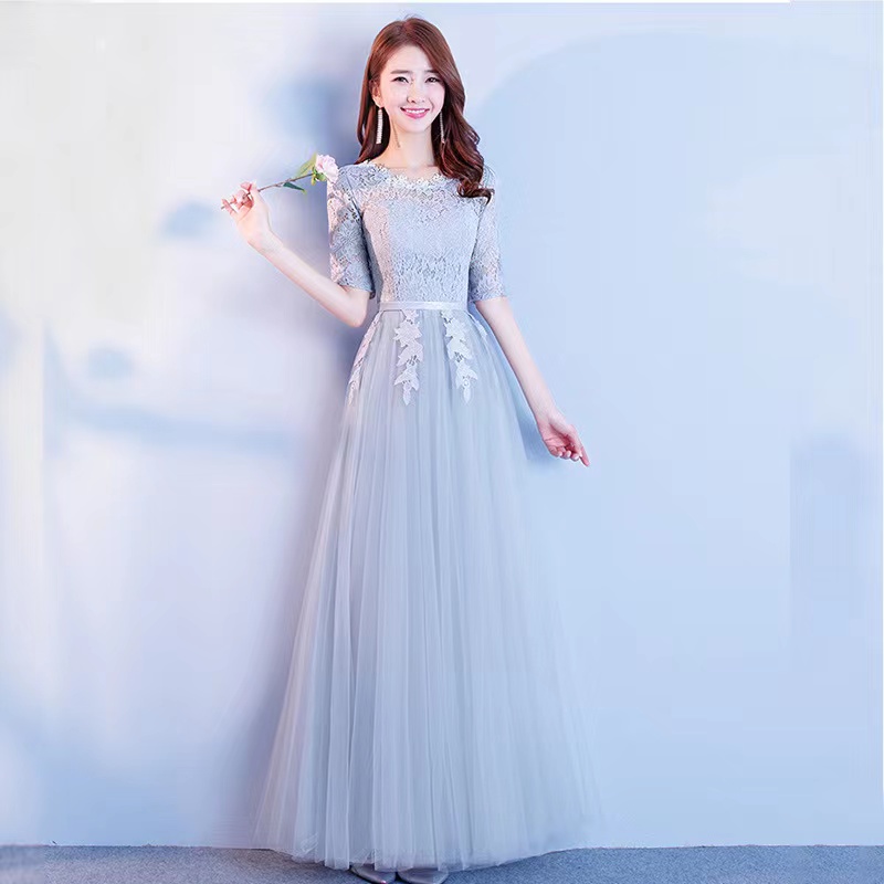 sachin and babi light blue dress Elegant Ankle Length Pleats Velvet Wedding Guest Dress