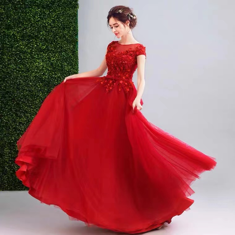 Cap Sleeve Prom Dress,red Dress,charming Formal Dress,custom Made
