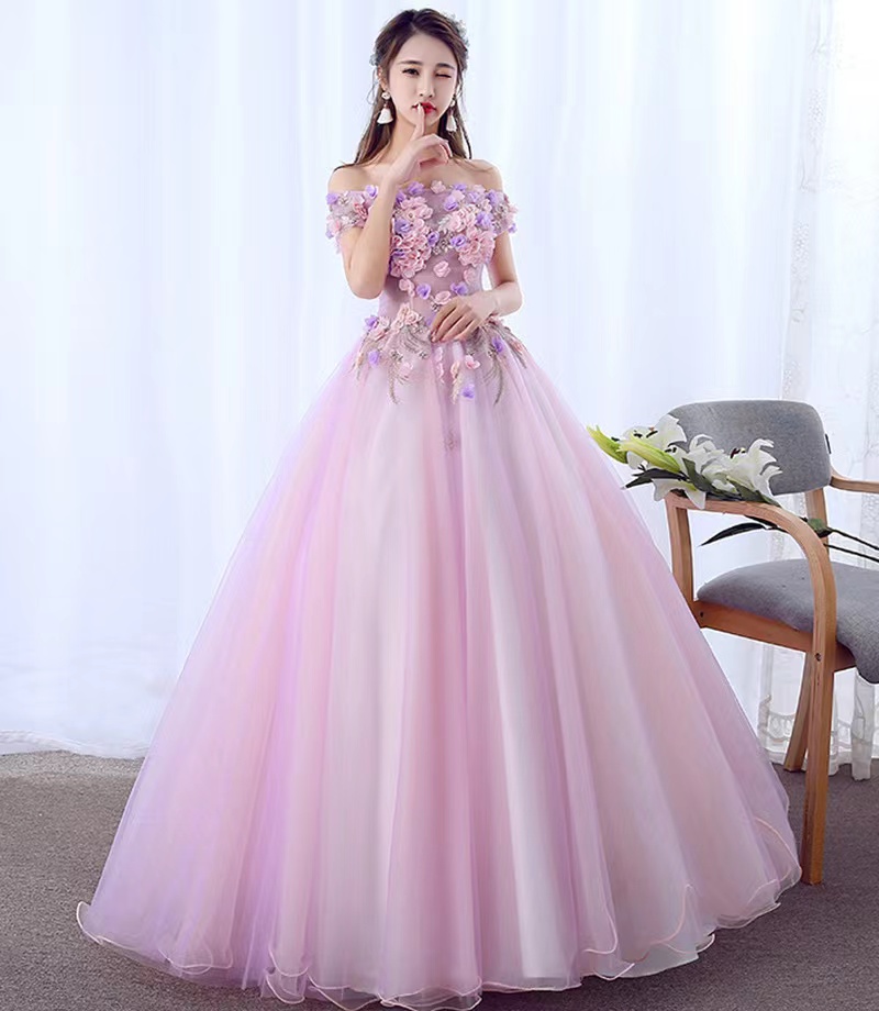 Quinceanera Dress, Off-the-shoulder Party Dress,cute Applique Prom Dress,custom Made