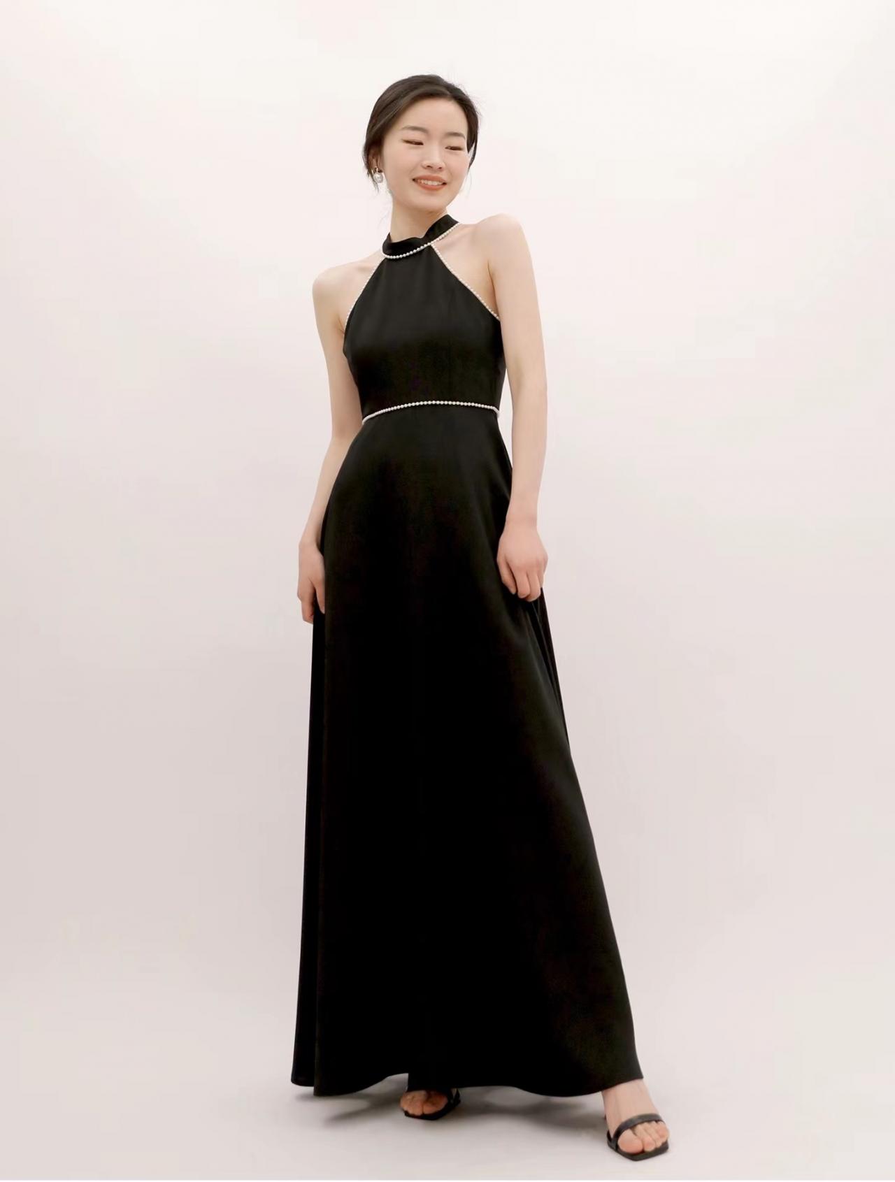Stylish Party Dress,sexy Prom Dress,black Evening Dress,halter Neck Party Dress, Custom Made