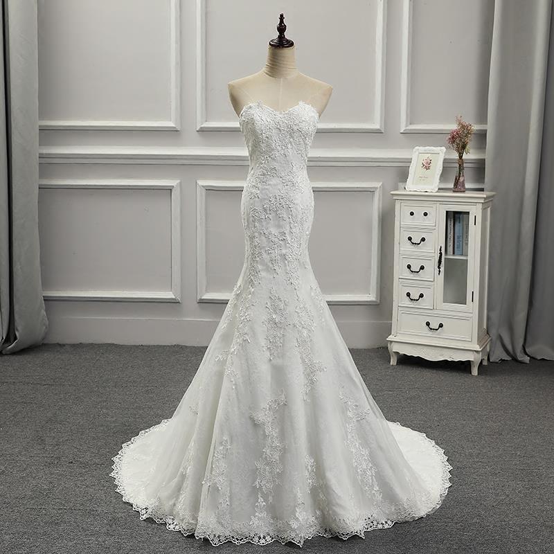 Strapless Prom Dress,white Bridal Dress,elegant Mermaid Dress,custom Made
