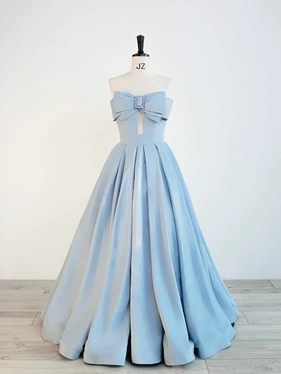 Strapless Evening Dress,blue Prom Dress ,cute Party Dress,custom Made