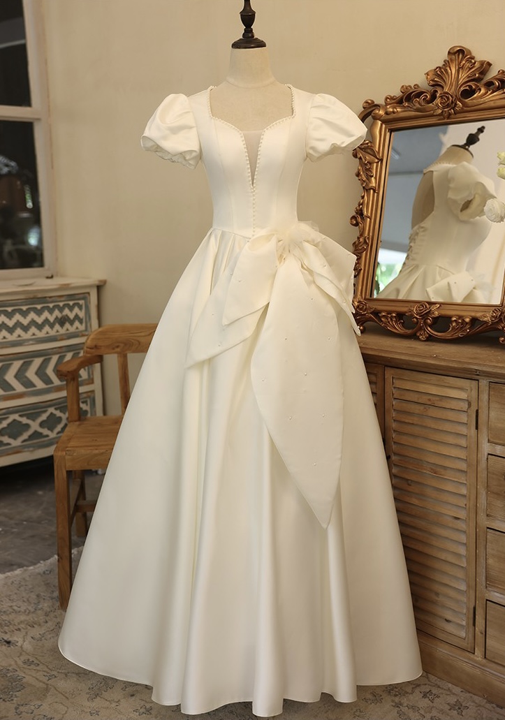 White Prom Dress,cute Party Dress,sweet Bridal Dress,custom Made