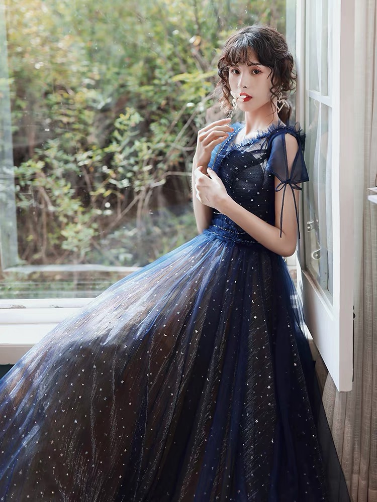 Starry Evening Dress, Temperamental Girl Prom Dress, Long Fairy Graduation Dress,dream Birthday Dress,custom Made