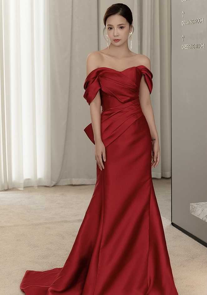 Red Evening Dress,sexy Party Dress, Satin Prom Dress,charming Bodycon Dress,custom Made