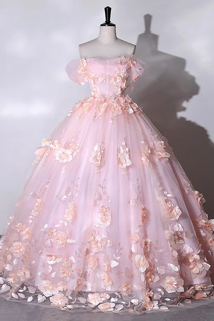 sweet 16 dresses pink Flowers Sweetheart Ball Gown Formal Dresses, Pink Long on Luulla Available Online Princess Things I've Bought and Size:custom made( please leave note about the size measurements) Blush Pink