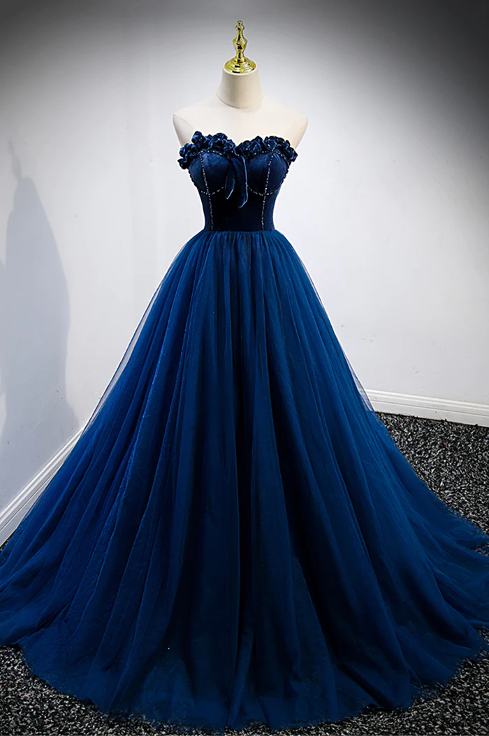 Enchanted Sapphire Evening Gown