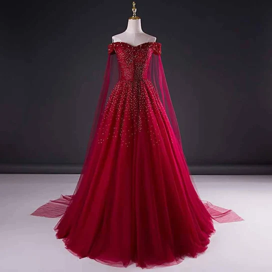 dark red sweet 16 dresses Long Sleeves Lace Dark Red Evening Prom Dresses, Cheap Custom Sweet 16 SposaDresses