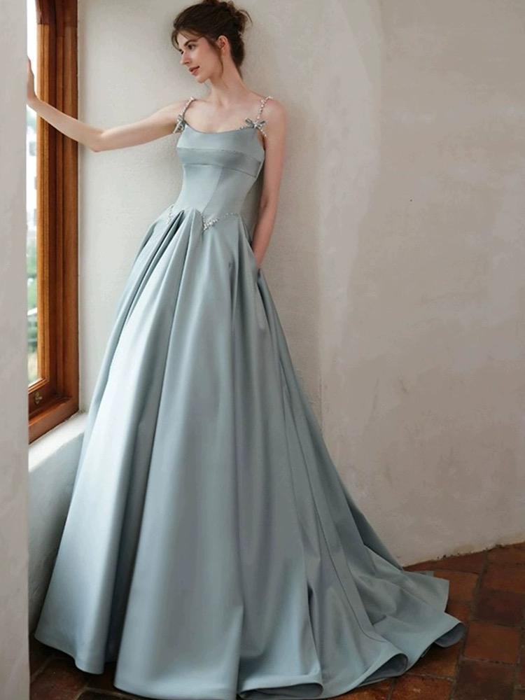 Vintage Embroidery Sheath Prom Floral Applique Evening Gown Spaghetti Strap Party Dress Ankle Length Formal Dress HZ1024 main image 1