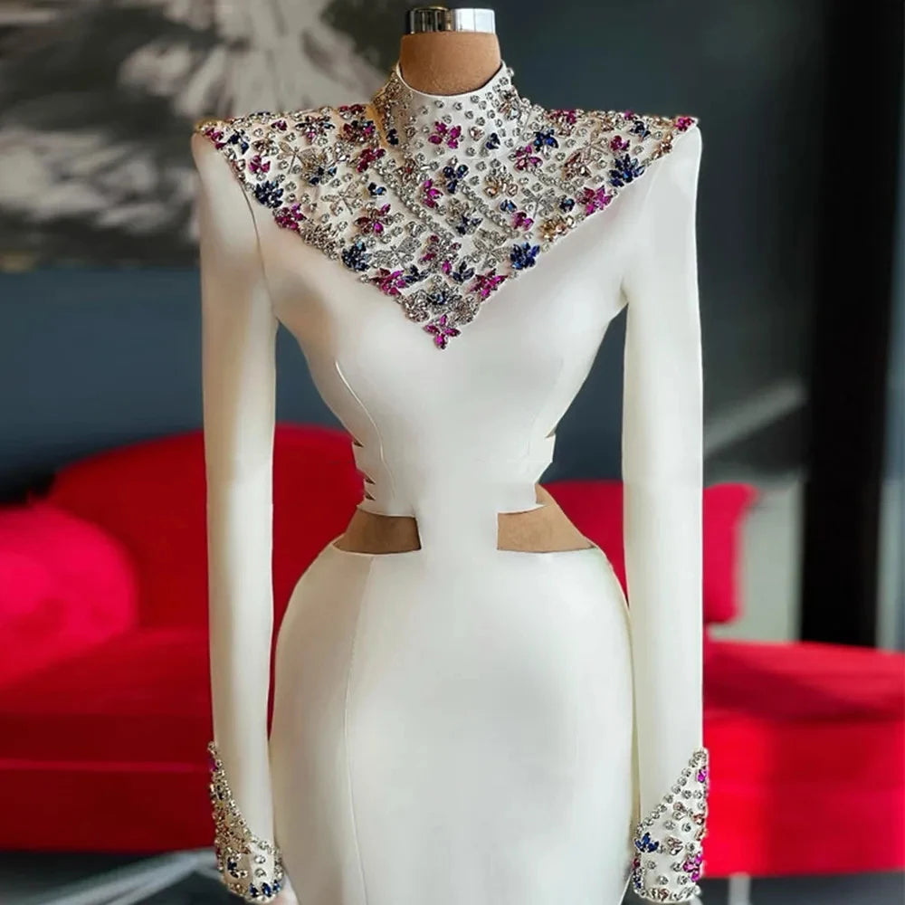 evening gown white color