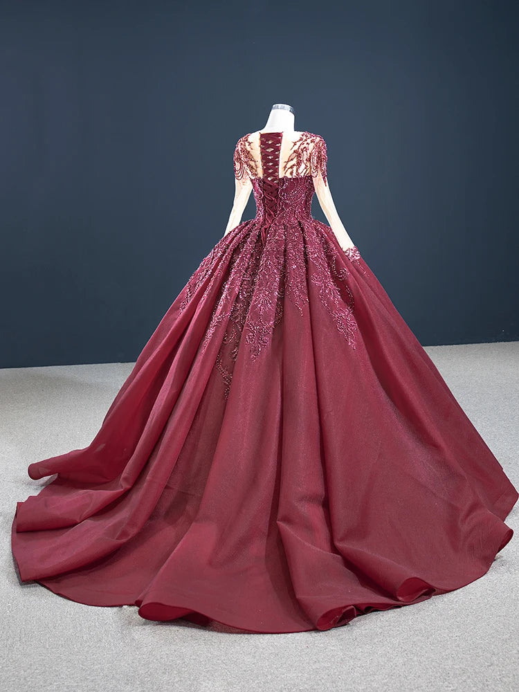 Blush Pink Hand-Embroidered Gown For An Elegant & Timeless Look