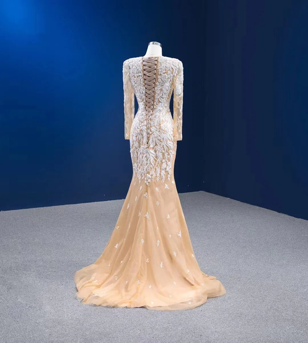 Elegant Lace Ball Gown Long Prom Evening Dress
