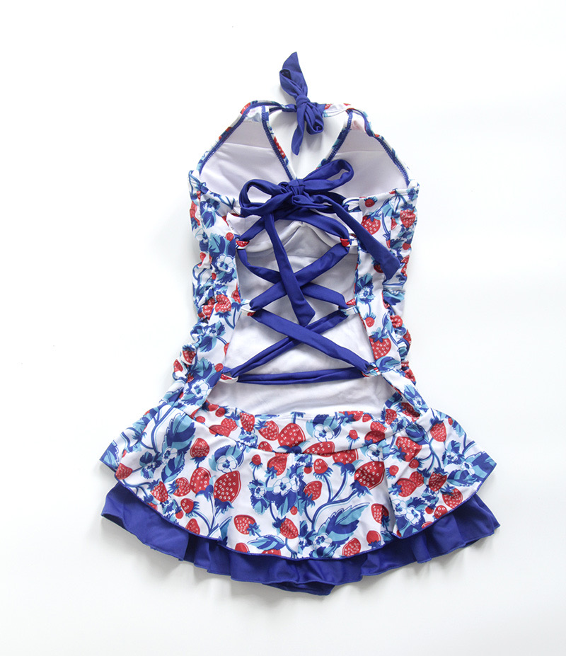 Women Strawberry Swim Dress, Cute Strawberry Print Halter Swimsuit,  Strawberry Halter One Piece Swim on Luulla