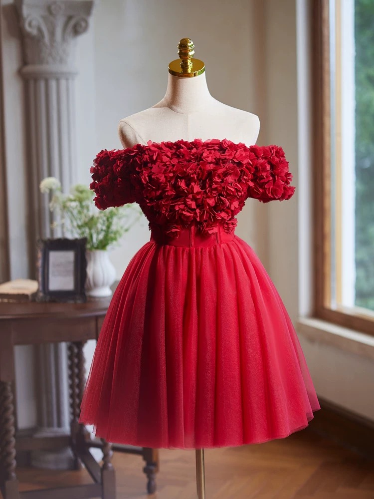 floral applique homecoming dress Square Straps Floral Appliques A-Line Short Party Homecoming Dress Liymc