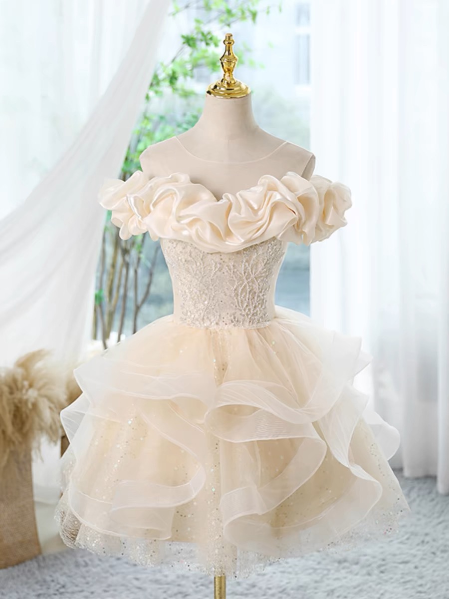 homecoming dress princess Zapaka Women Princess Homecoming Dress Blush Applique Tulle A Line Short Prom Dress Lace Up Cocktail Party Dress, Blue / US16W main image 1