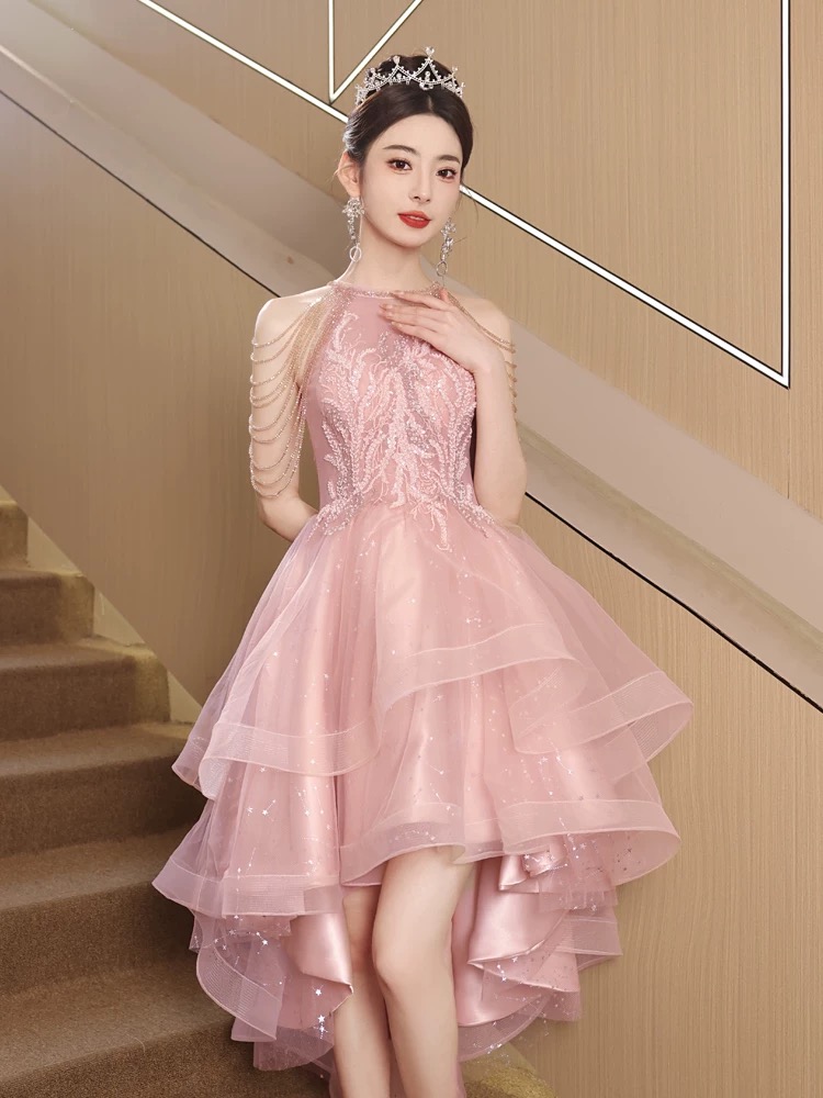 slim fit dress slacks Light Blue Two Piece Mini Homecoming Dresses with Pocket Halter Beaded PD171 Custom Size / As Picture