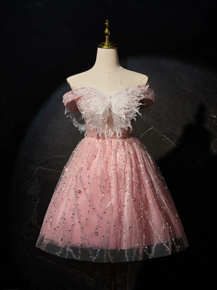 strapless open back dress Long Sleeves Winter High Neck A-Line/Princess Embroidery Girl Party Dress Full Long main image 0