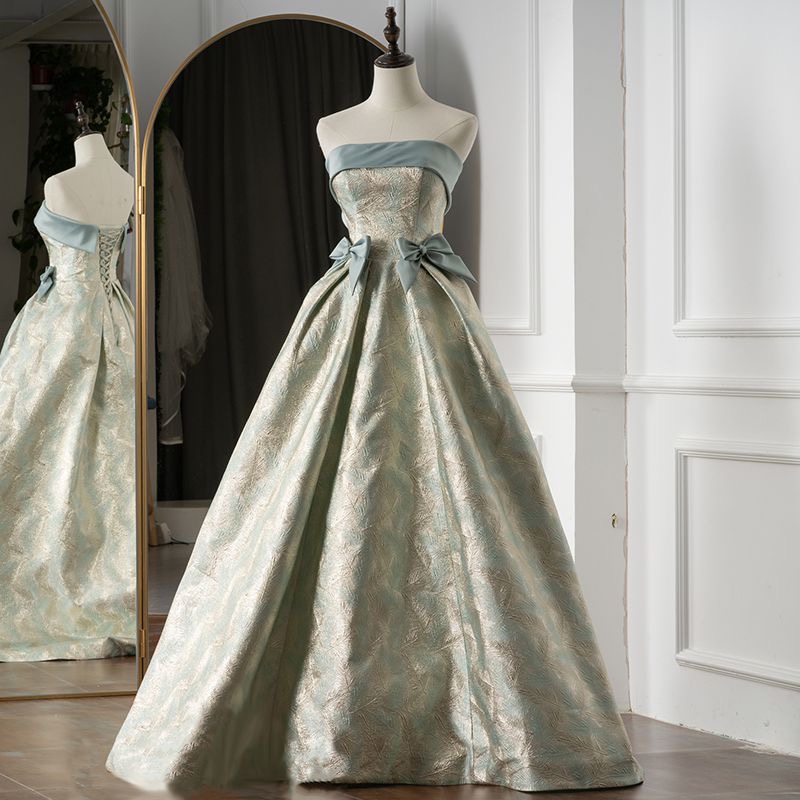 Off Shoulder Evening Dress Jacquard Elegant Prom Dress on Luulla